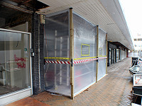 Asbestos enclosure external view shopping centre
