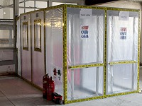 A 3 stage airlock and baglock coming off the live asbestos enclosure