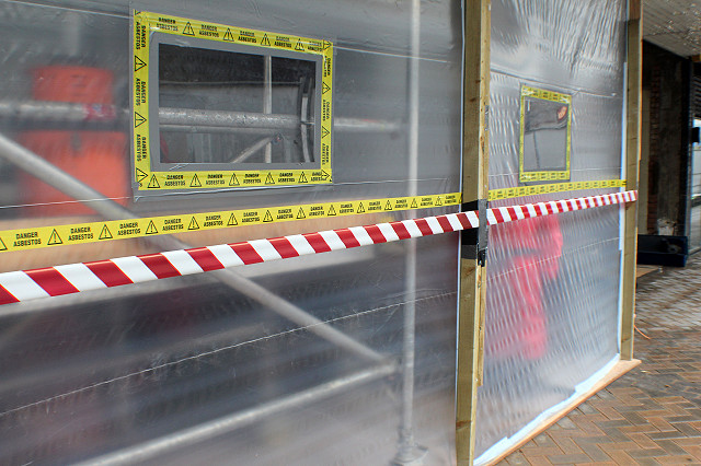 Asbestos enclosure external view shops