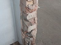 debris of cleaned bricks